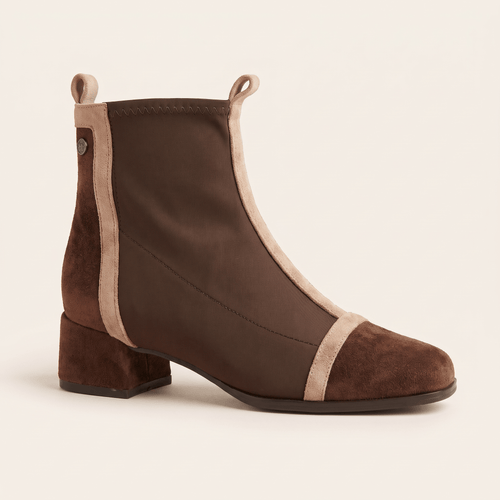 Almudena · Botín de Ante y Tejido - zapatos de mujer Calenzo