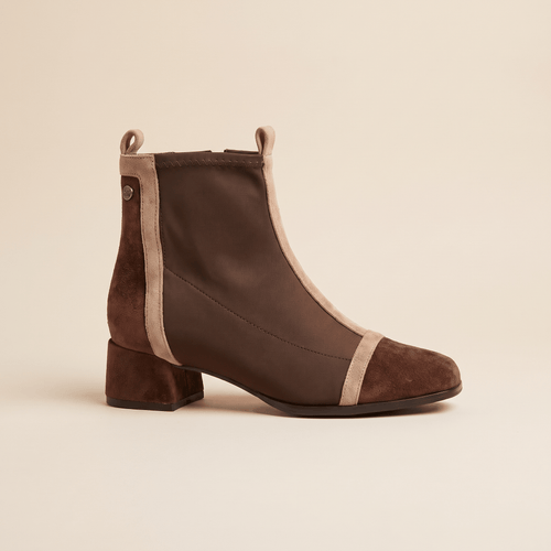 Almudena · Botín de Ante y Tejido - zapatos de mujer Calenzo