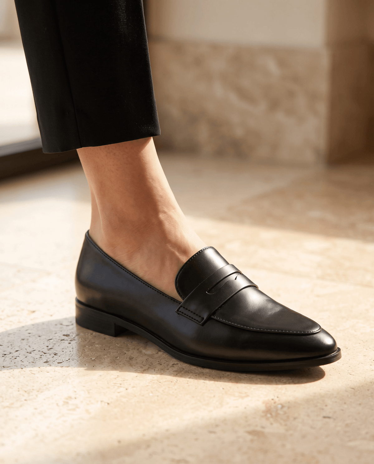 Carlota · Mocasín Penny de Punta Fina - zapatos de mujer Calenzo