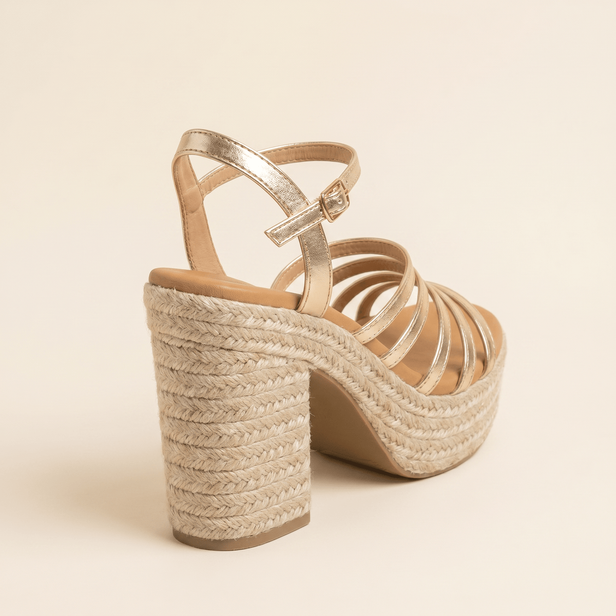 Lola · Sandalia de Cuña Alta de Esparto - zapatos de mujer Calenzo