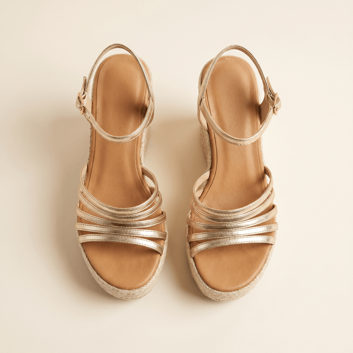 Lola · Sandalia de Cuña Alta de Esparto - zapatos de mujer Calenzo