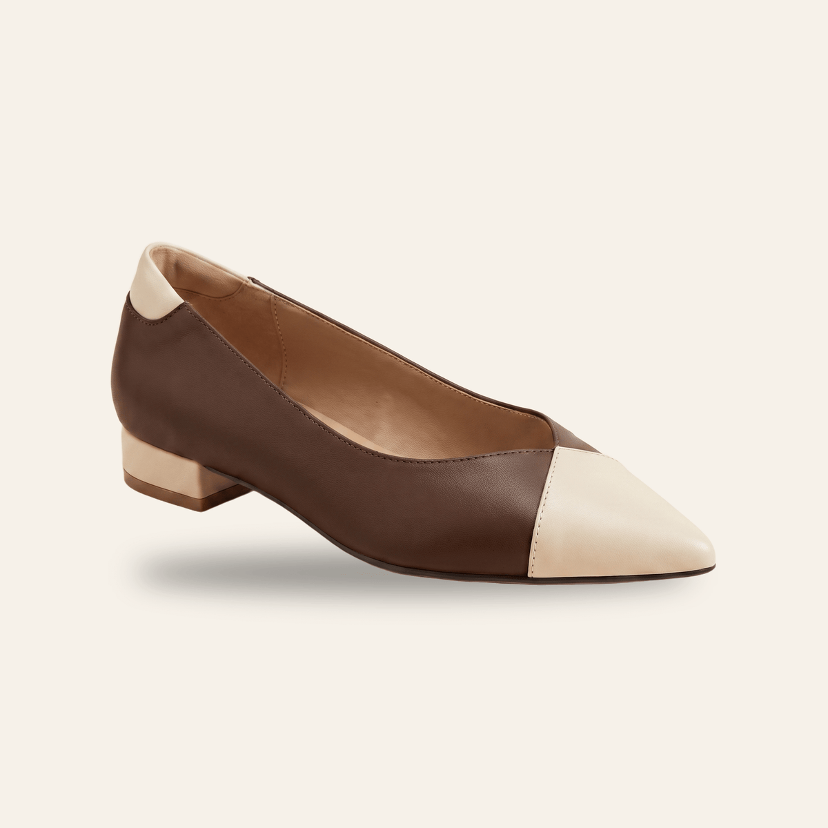 Martina · Bailarina de Punta con Puntera Bicolor - zapatos de mujer Calenzo