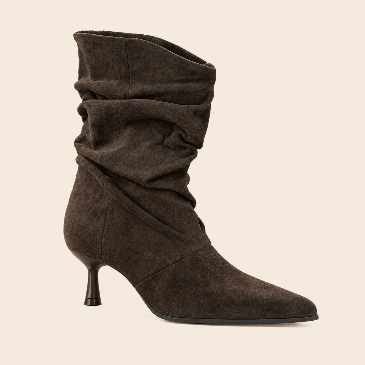 Mireia · Bota Slouch de Ante con Tacón Kitten - zapatos de mujer Calenzo