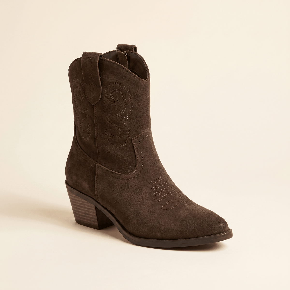 Rocío · Botín Cowboy Bordado de Ante - zapatos de mujer Calenzo