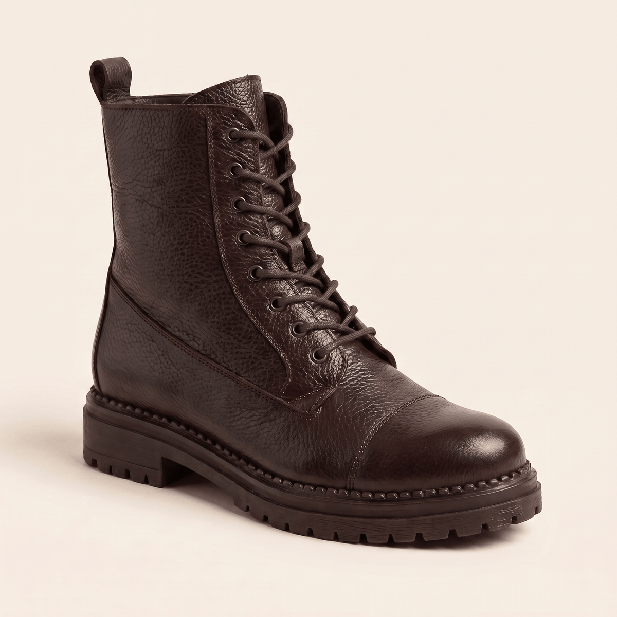Sierra · Botín Militar de Piel con Cordones - zapatos de mujer Calenzo