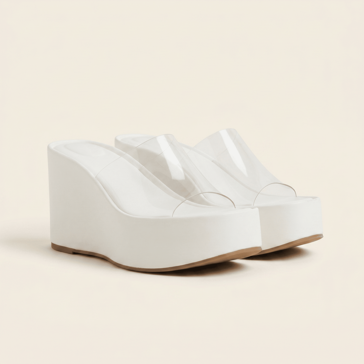 Vega · Cuña Mule de Tira Transparente - zapatos de mujer Calenzo